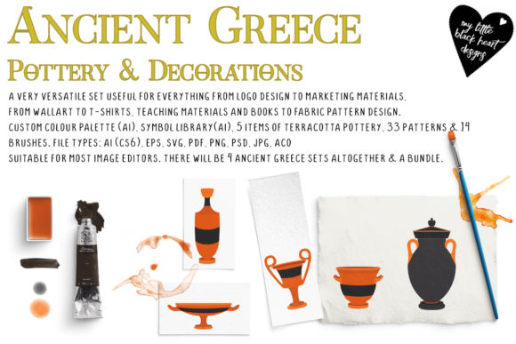 Ancient Greece Pottery Decor Graphics