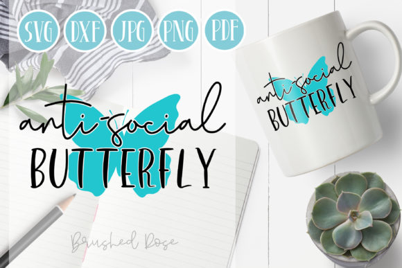Anti-social Butterfly Svg for Blog and Website Graphics