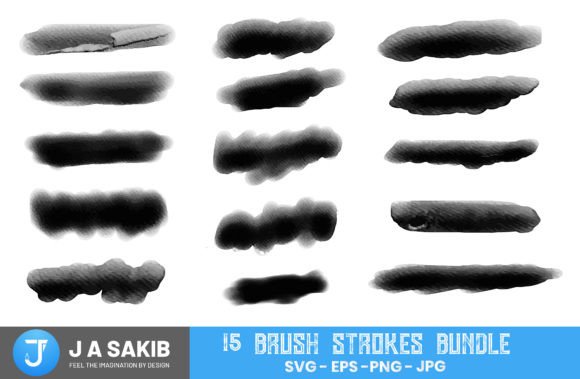 Black Brush Strokes Bundle for Local Business Branding