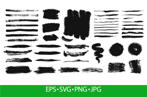 Brushes. Grunge Paint Stroke Review for Embroidery Projects