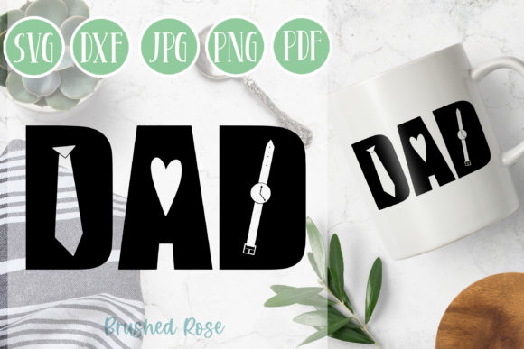 Dad SVG Father s Day Tie Heart Graphics