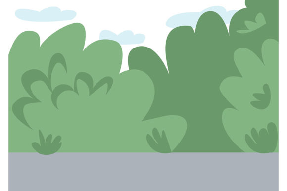 Empty Public Park Flat Color Vector Illustration for Web and Editorial Use