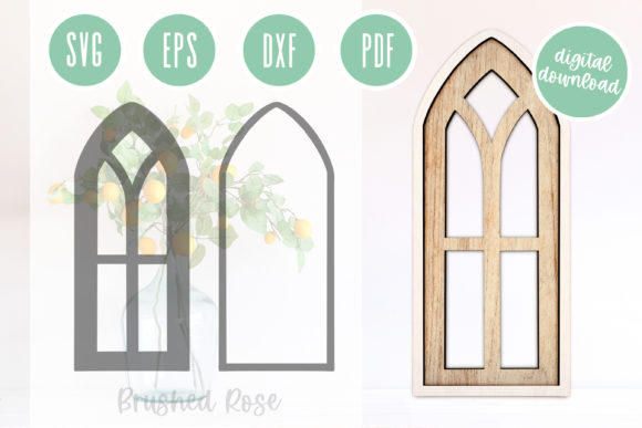 Farmhouse Window Laser Cut File Vintage