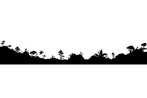 Jungle Black Silhouette Vector for Branding and Packaging