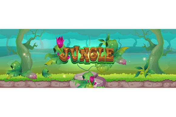 Jungle Flat Color Vector Illustration for Crafting and Graphics