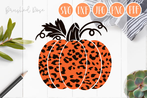 Leopard Pumpkin Svg for Fall Design Projects