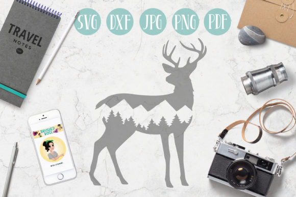 Mountain Deer SVG for Embroidery Projects
