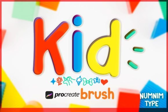 Procreate Brush Kid Cute Alphabet a-Z for Graphics and Brushes
