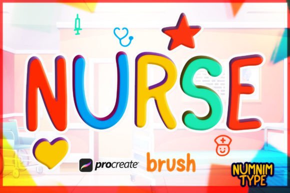 Procreate Brush Nurse Kids Alphabet a-Z for Branding Graphics