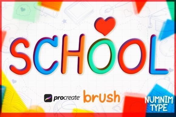 Procreate Brush School Kids Alphabet a-Z - A Playful Graphics Asset for Digital Sellers