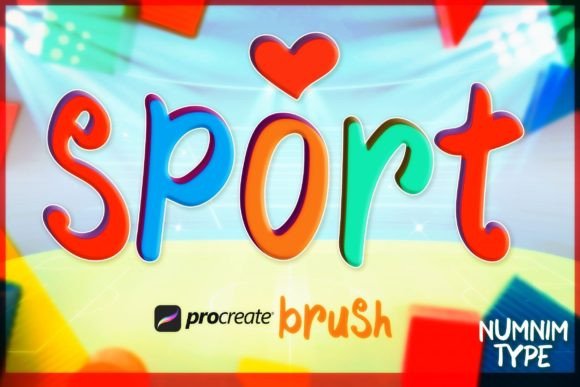 Procreate Brush Sport Kids Alphabet a-Z for Graphics and Branding