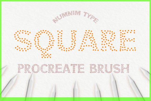 Procreate Brush Stamp Square Kids a-Z for Graphics and Branding