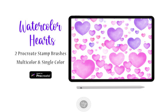 Procreate Watercolor Heart Brush for Crafting and Graphics