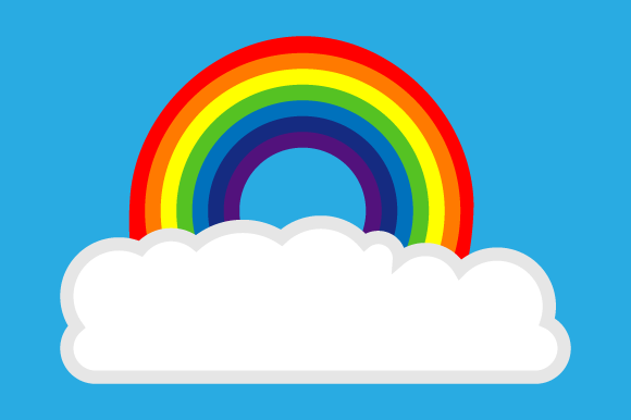 Rainbow Cloud Graphics for Local Business Branding