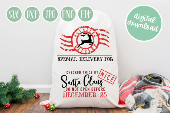 Reindeer Express Santa Sack Svg for Local Business Branding
