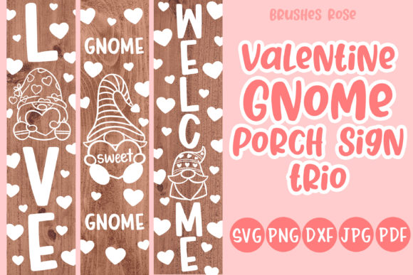 Valentine Porch Signs Gnome Love: A Playful Graphic Design Asset